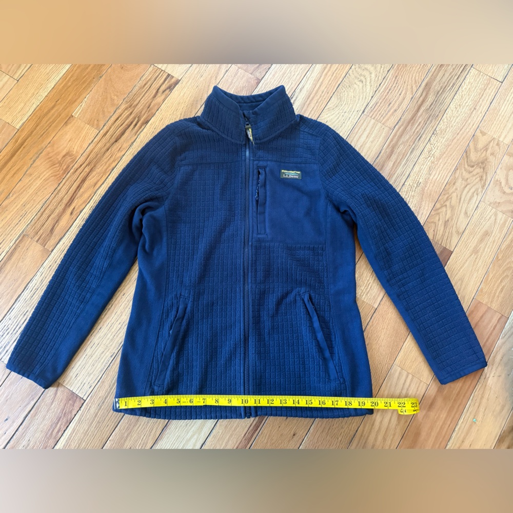 LL Bean Mountain Classic Windproof Fleece Jacket Womens Sz M Full Zip Navy Blue - Picture 10 of 11